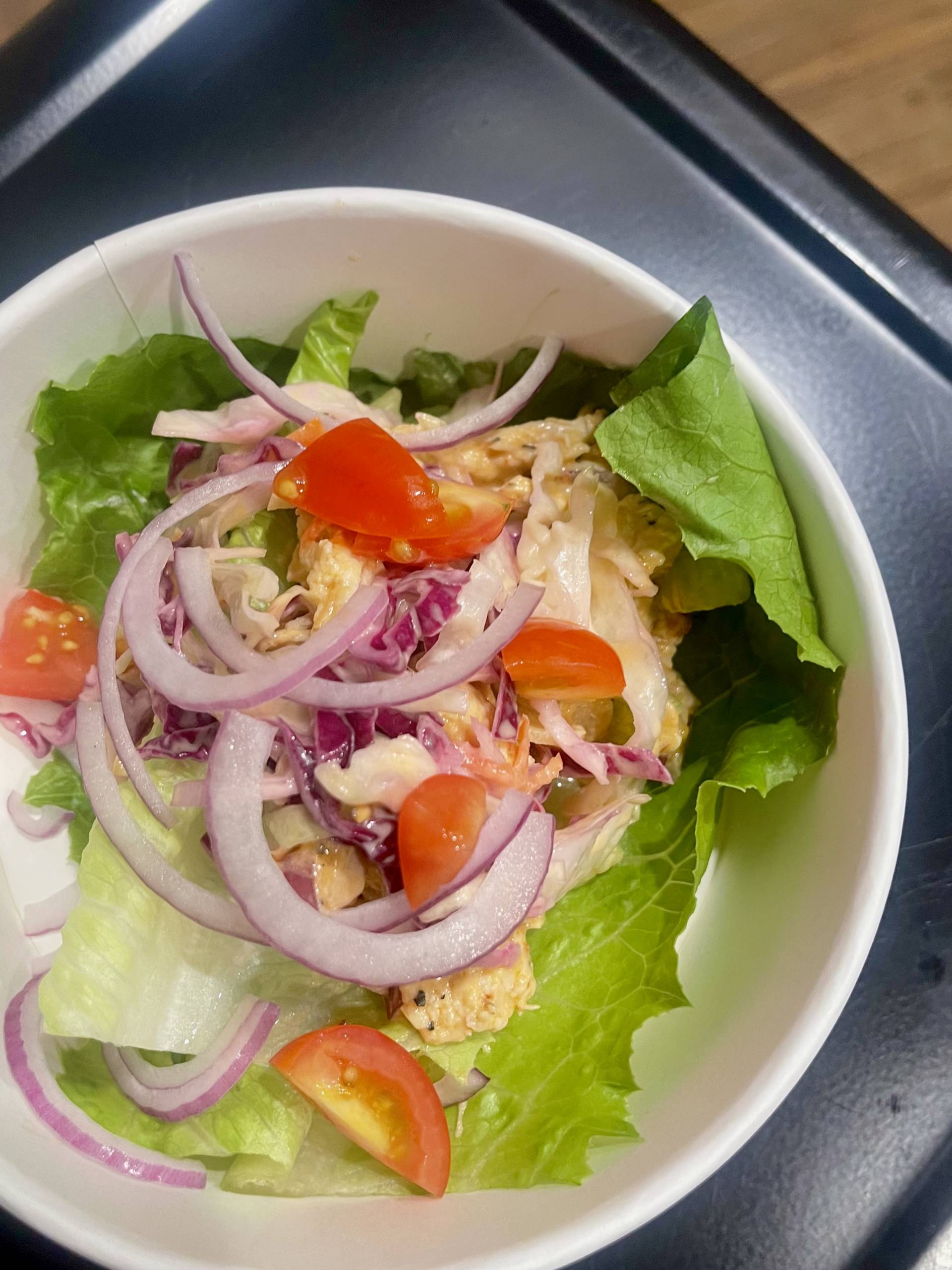 Spicy chicken salad lettuce wrap