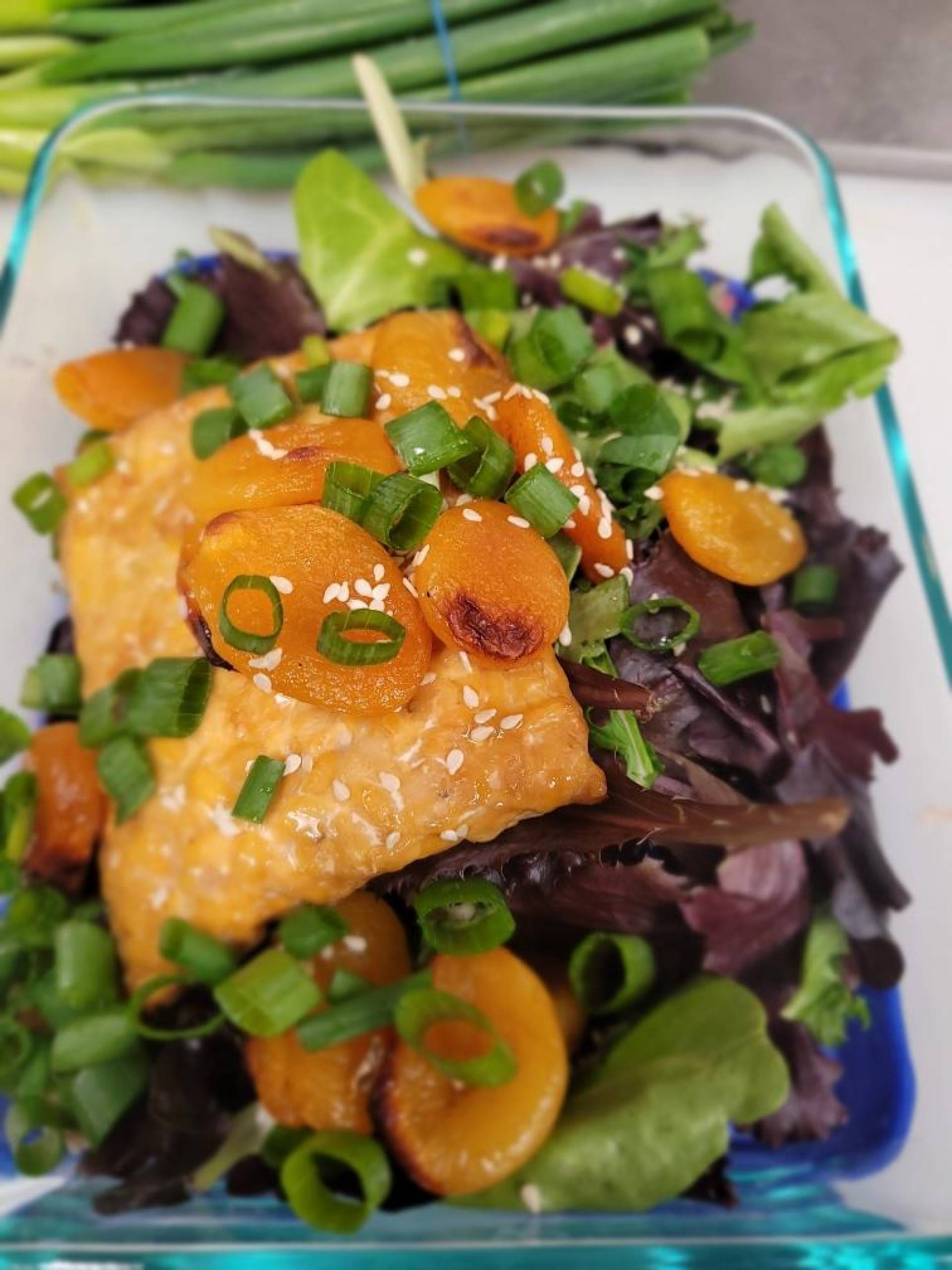 Apricot Tempeh with Greens