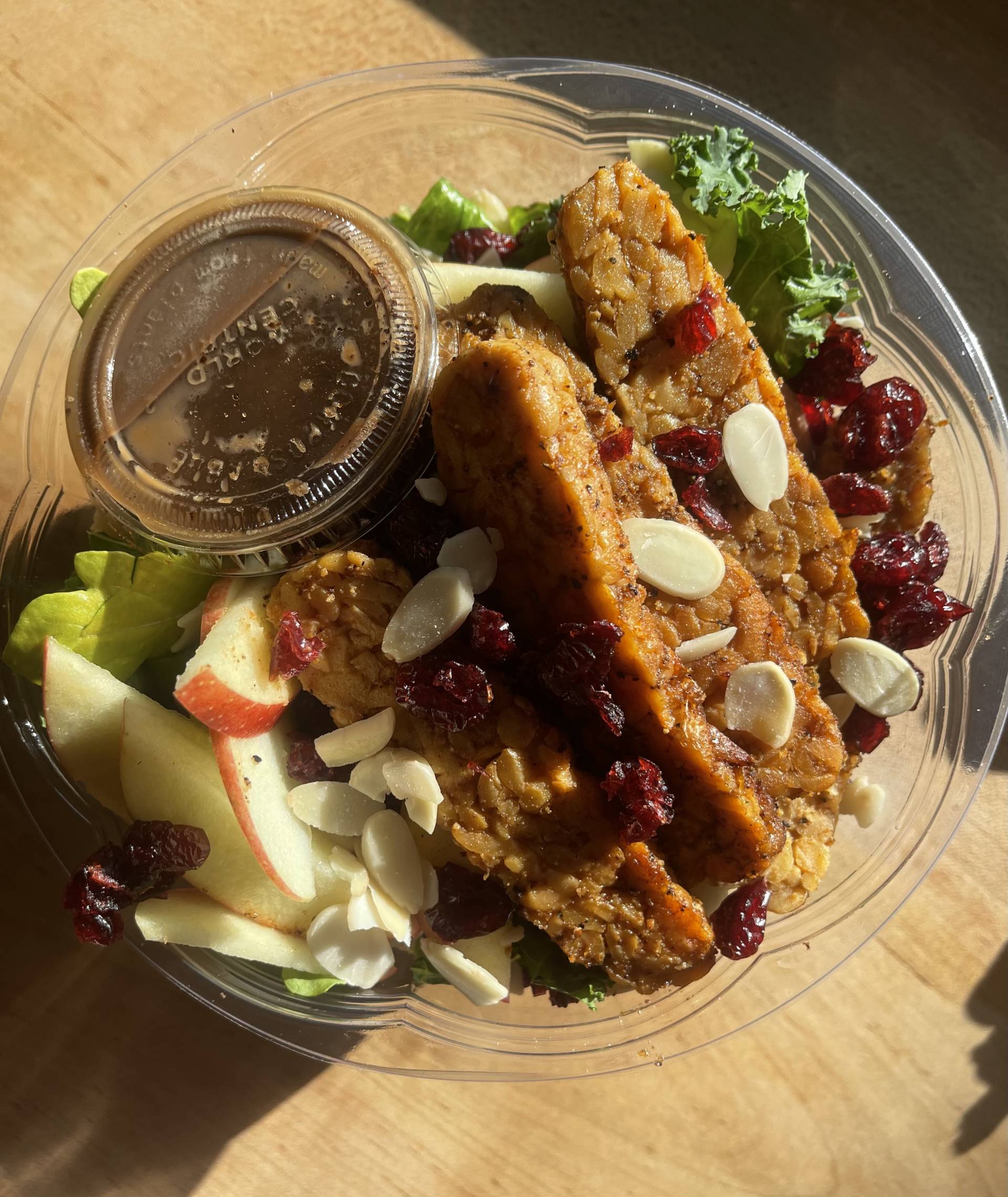 Apple Kale Salad with tempeh