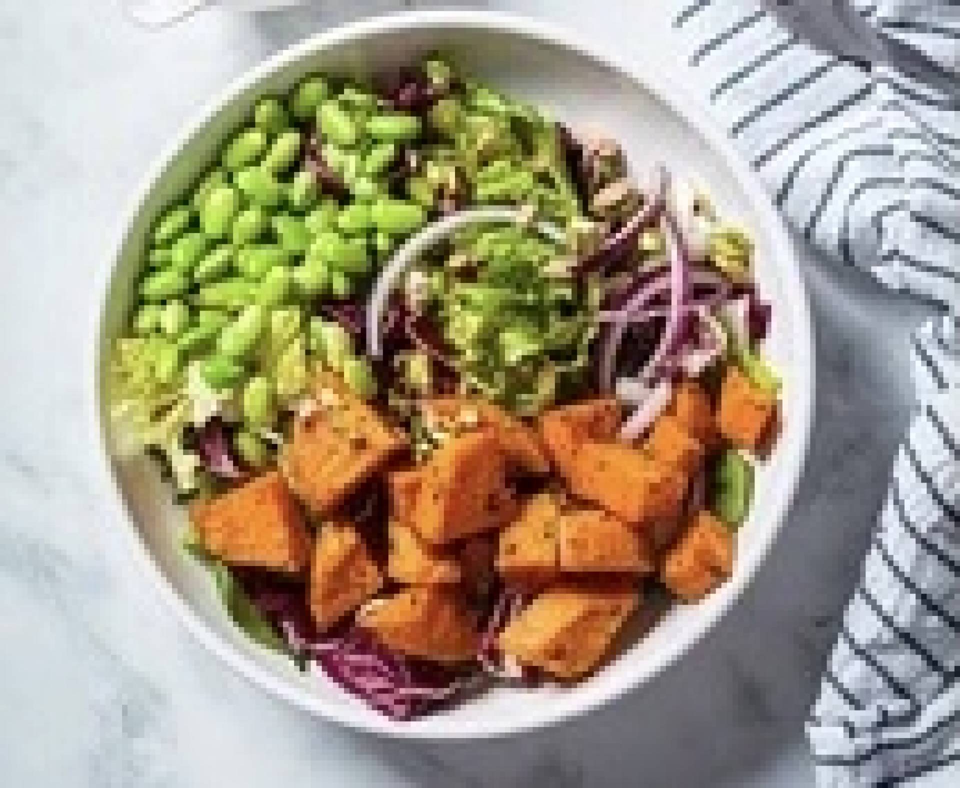 Barbecue Sweet Potato Bowl with Tempeh