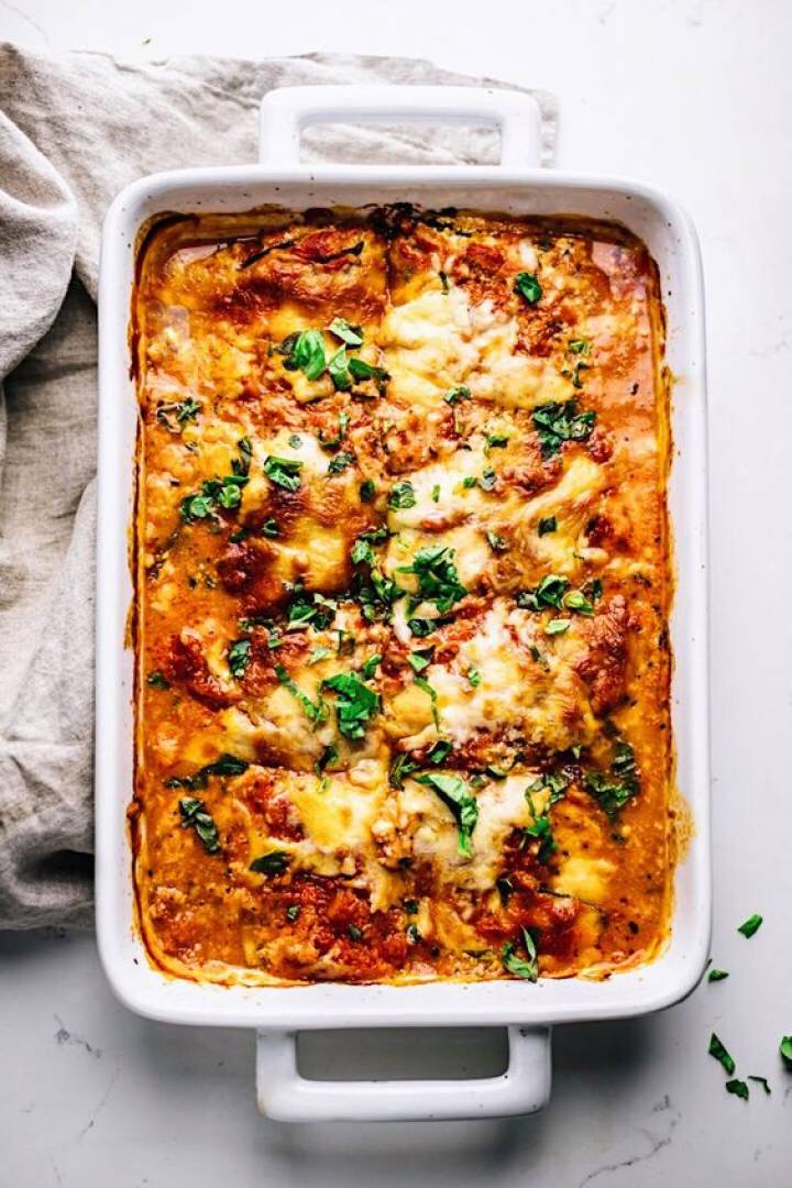 Zucchini Lasagna with vegan ground 