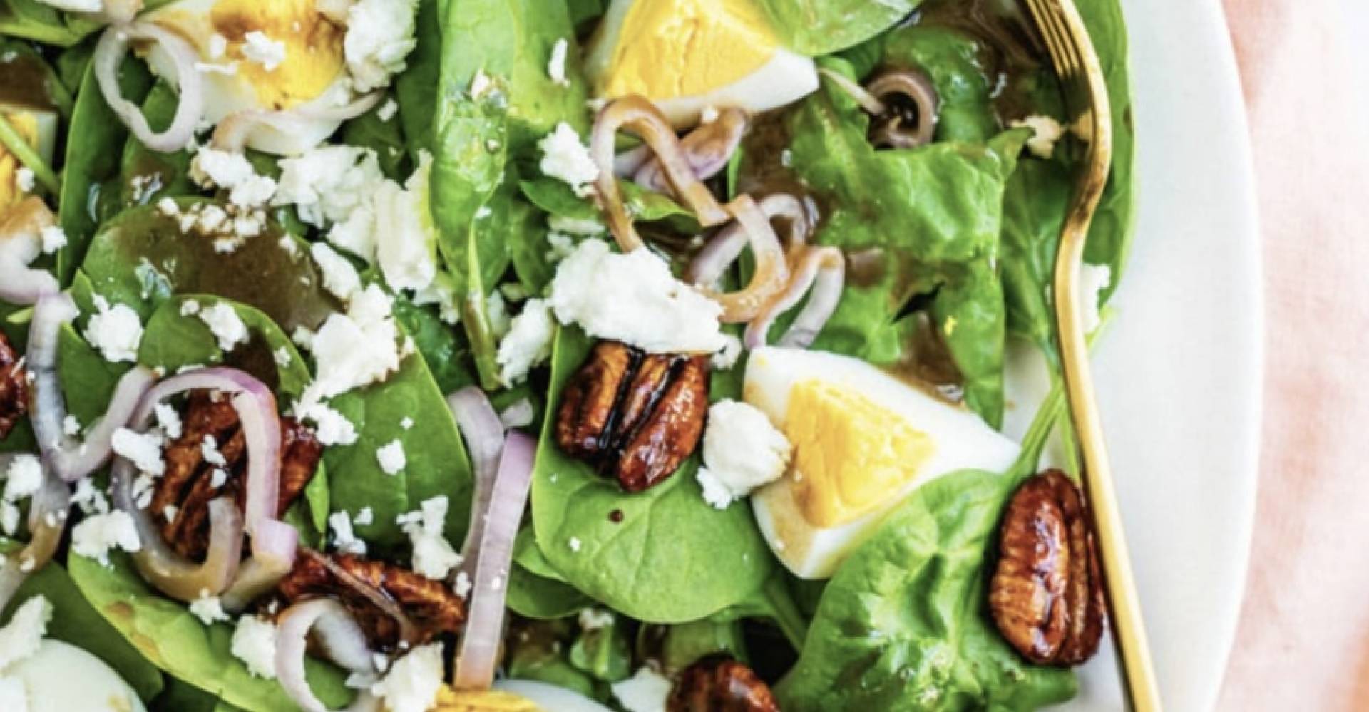 Spinach and Blue cheese Salad with roast Chicken