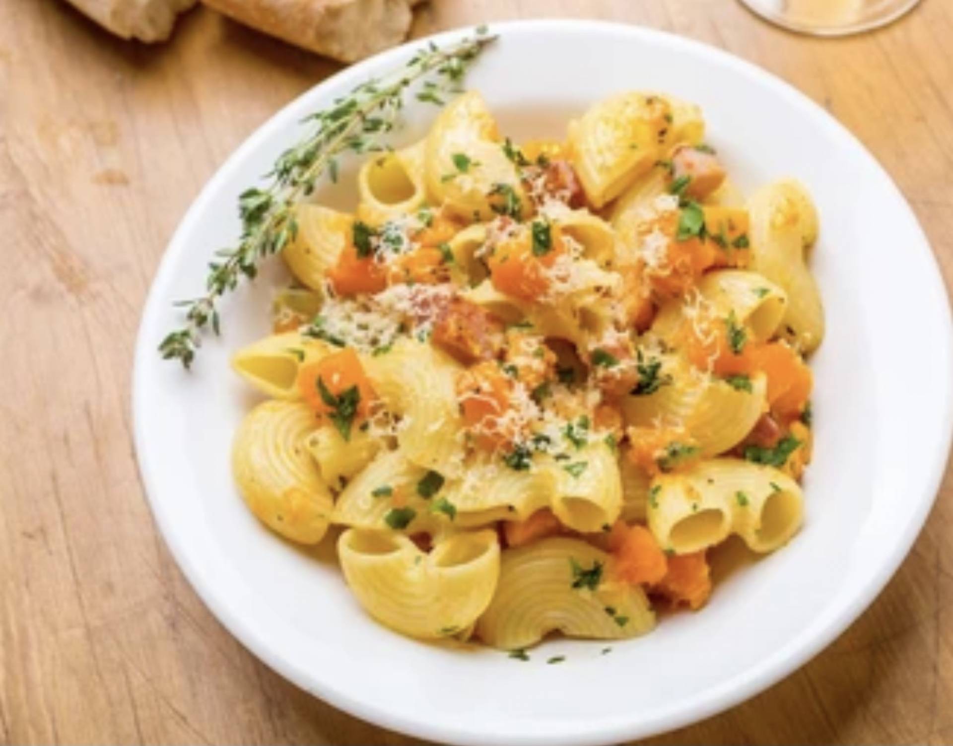 Sage Roasted Squash Pasta with Crispy Tofu