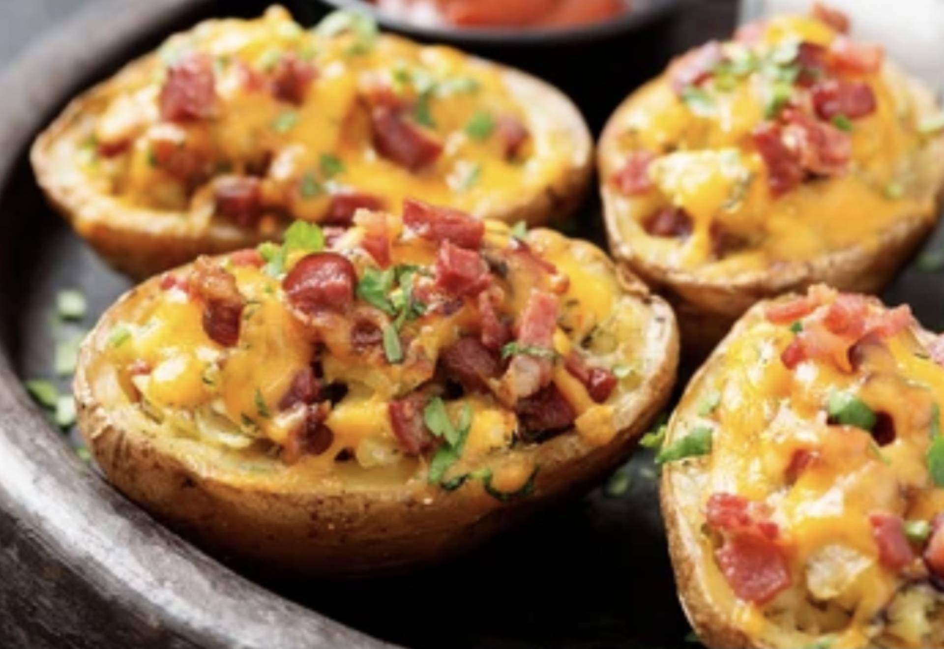 Kids Meal: Cheese and Chickpea Stuffed Potato with Veggies and a Chocolate Chip Cookie